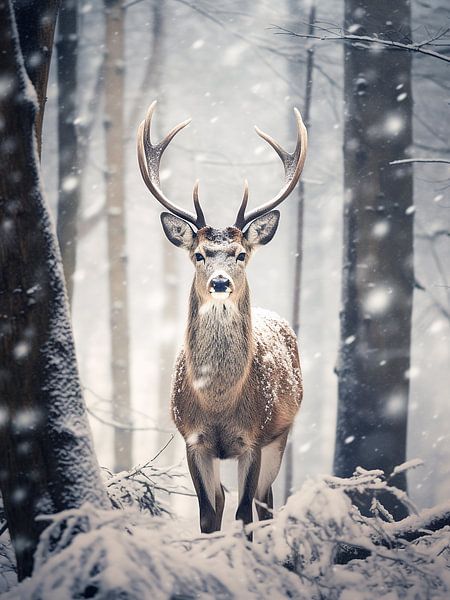 Majestätische Hirsche in voller Pracht von Color Square