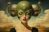 Landscape surreal abstract and bizarre and a woman