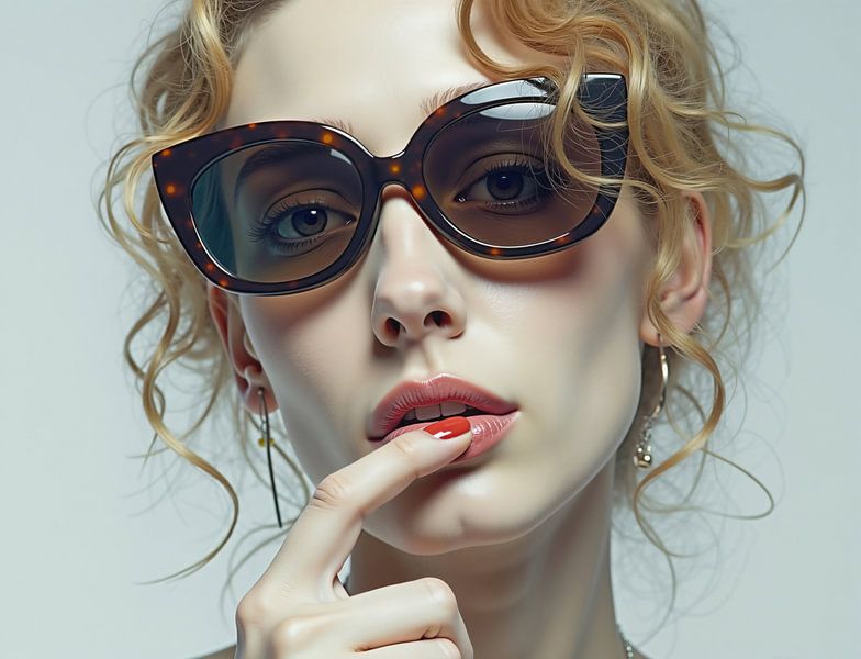 Portrait d'une femme élégante avec des lunettes par Markus Gann