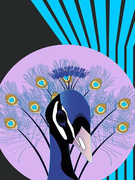 Vintage peacock by Mad Dog Art