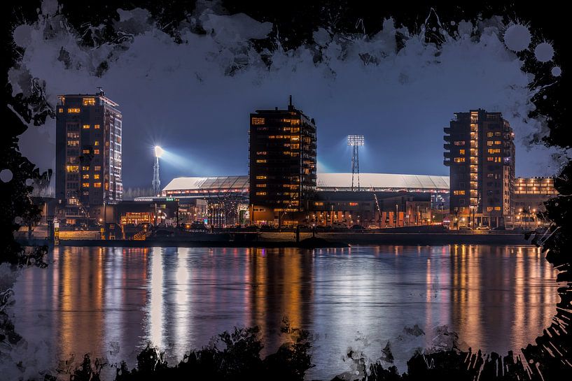 Feijenoord ART Rotterdam Stadion &quot;De Kuip&quot; Nachtszene von MS Fotografie | Marc van der Stelt