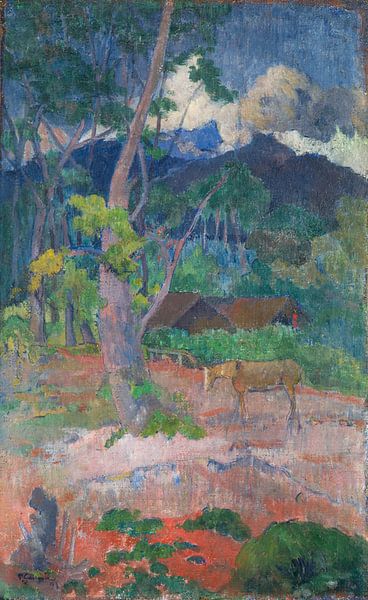 Landschaft mit Pferd, Paul Gauguin von Meisterhafte Meister