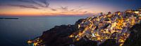 Panorama des Sonnenuntergangs in Oia / Santorin