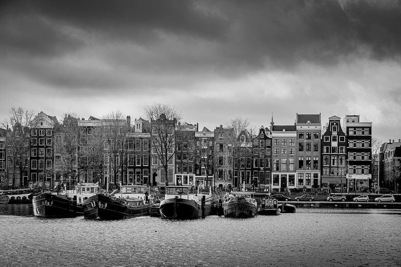 Blick über Amsterdam schwarz und weiß von Thea.Photo