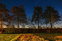 Nachtaufnahme mit blauem Himmel und vielen Sternen