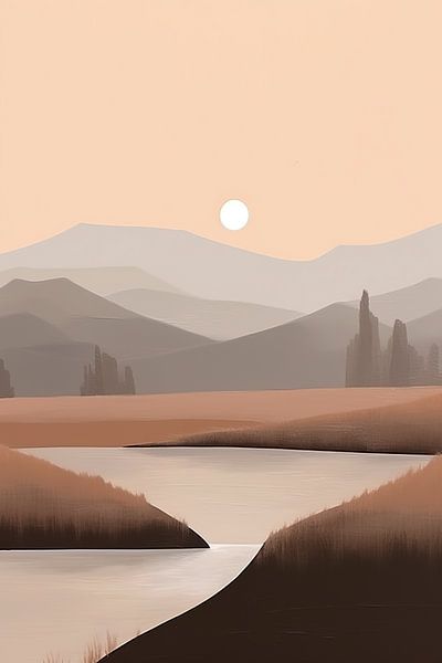 Taupe &amp; Beige Malerei von ARTEO Gemälde