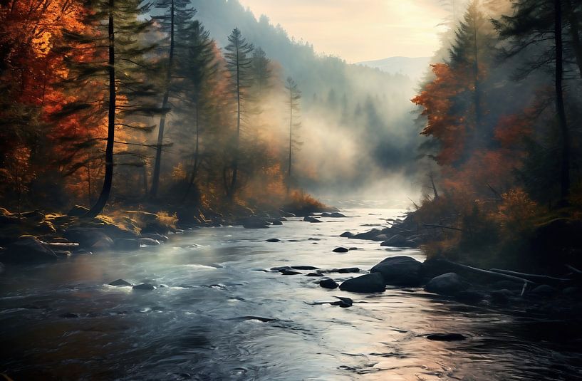 Nebel am Bergsee von fernlichtsicht