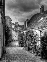 Wall houses historic Amersfoort black and white
