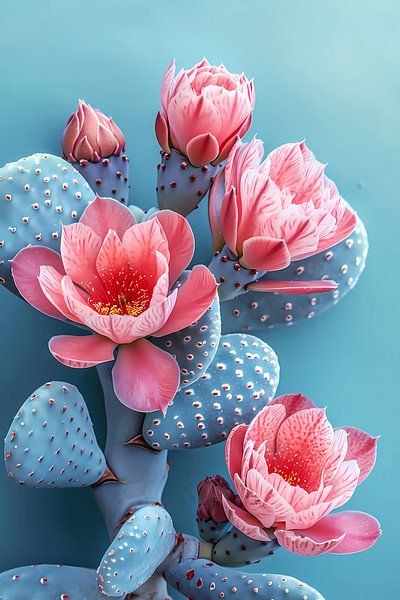 Pastel cactus flowers by haroulita
