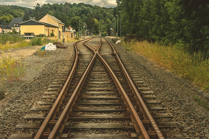 Erzgebirge Einsiedel Train station and town by Johnny Flash