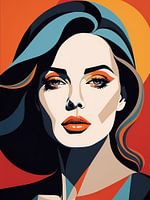 Pop Art Frau Porträt Abstrakte Geometrische Kunst