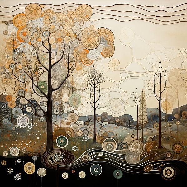 Goldene Hügel von Abstraktes Gemälde