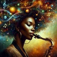 saxophone avec note de musique