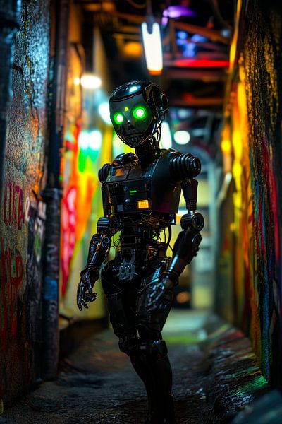 Roboter in der Gasse von Poster Art Shop