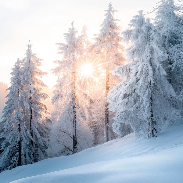 Winterwald Lichtspiele von Poster Art Shop