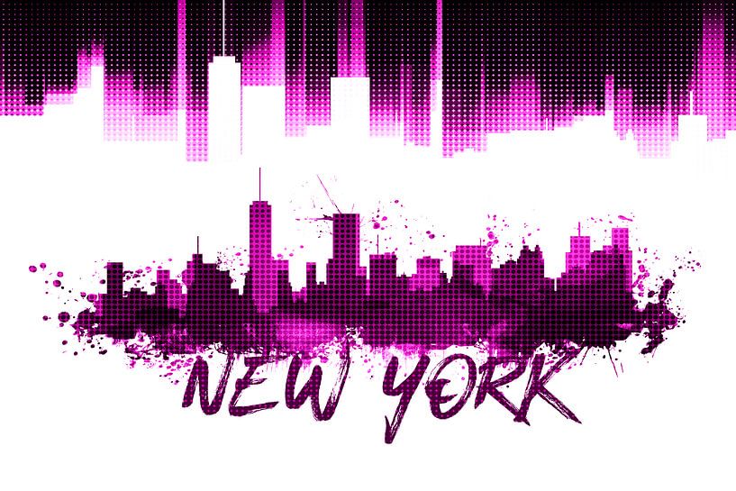 Graphic Art NYC Skyline | roze   van Melanie Viola