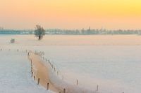 Verschneite Winterlandschaft bei Sonnenaufgang