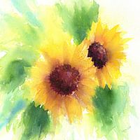 Two sunflowers square