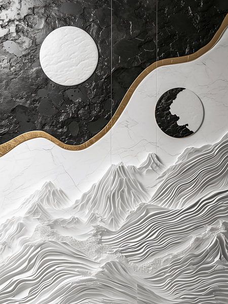 MInimal black white mountains by haroulita