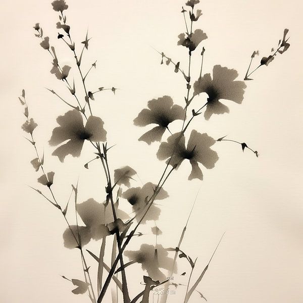 Taupe Abstract by ARTEO Paintings