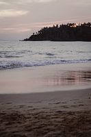 Rosa Farben am Strand