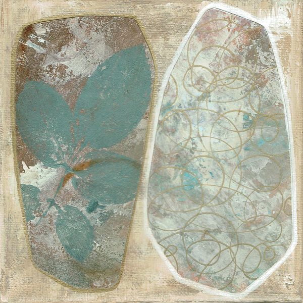 Abstract Shapes of Stone and Leaf - Collage by Behindthegray