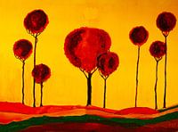 Tuscan landscape with eight trees