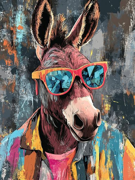 Donkey with Sunglasses | Donkey Sunglasses by OMG Art