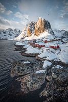 Arktischer Sonnenuntergang in Hamnoy
