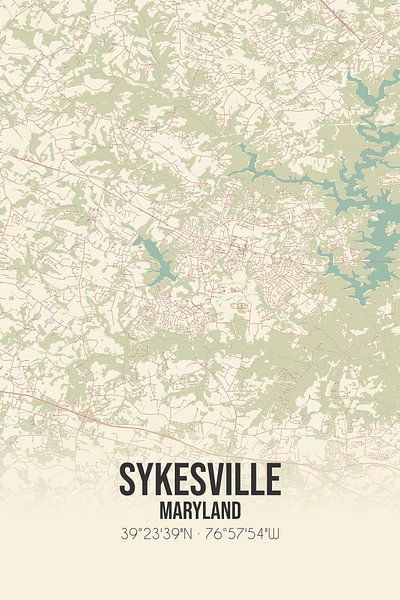 Carte ancienne de Sykesville (Maryland), USA. par Affiches de lieux