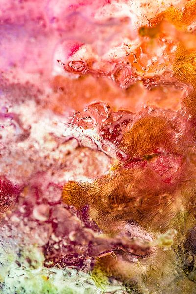 Buntes abstraktes Foto | Rosa, orange und grün von Nanda Bussers
