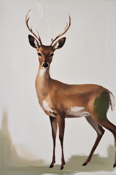 Cerf minimaliste dans des tons naturels par Art & Soul Creations