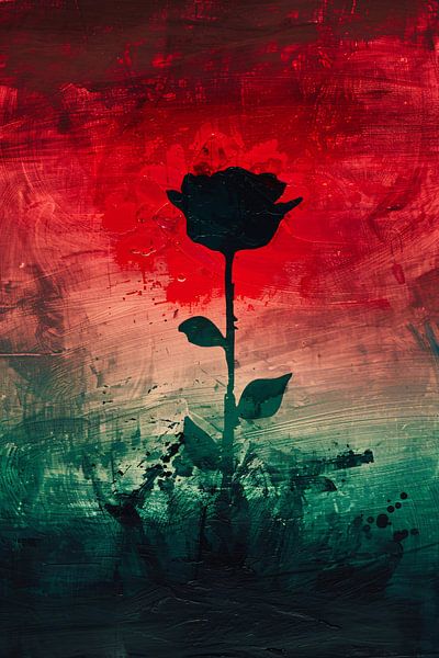 Fleur abstraite moderne aux couleurs dynamiques par Art & Soul Creations