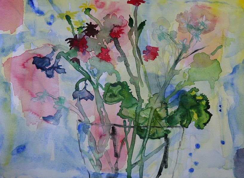 Wilder Strauss in einer transparenten Vase von Catharina Mastenbroek