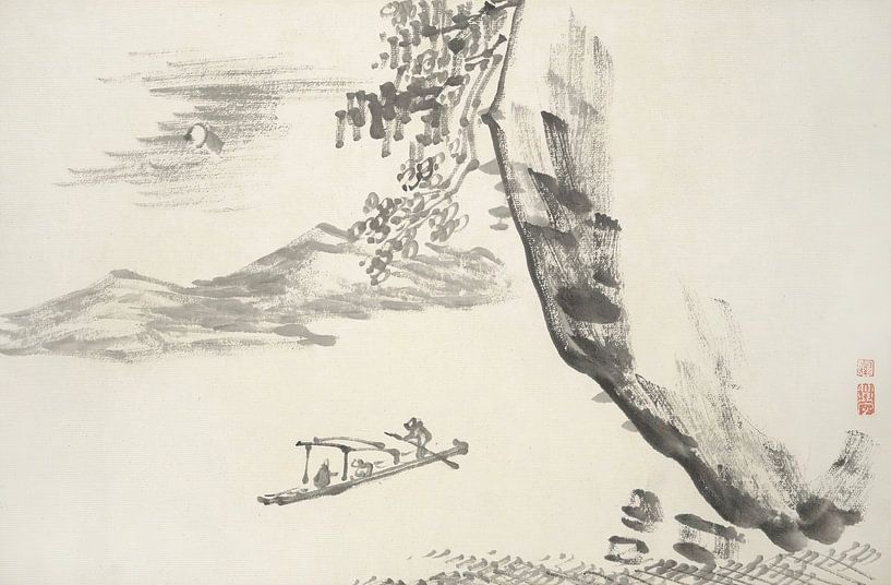 Hine Taizan - Motif tiré de &quot;Album de quinze tableaux à l'encre de Chine&amp;quot ; par Peter Balan