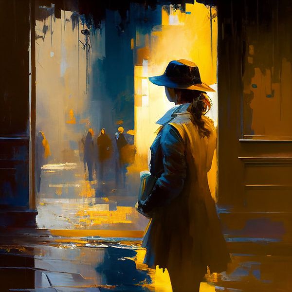 Frau schaut ins Licht von Bianca ter Riet