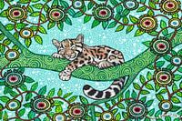 Schlafender junger Nebelparder