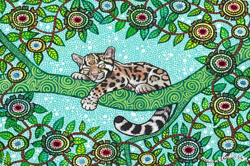 Schlafender junger Nebelparder von Manon Elmendorp