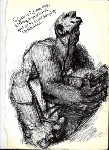 STATUE MANN + ROCK von Vincent Jacobs