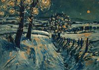 Route de campagne dans la vallée du Geul la veille de Noël