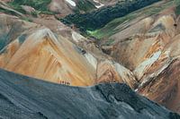 Hiker in Landmannalaugar, Iceland