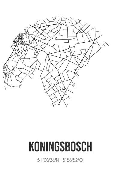 Koningsbosch (Limburg) | Karte | Schwarz und Weiß von Ortsdrucke