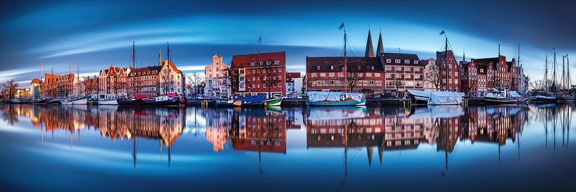 Museum harbor in the old town of Luebeck by Voss photography