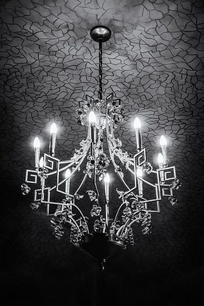 Lustre à Casa Batllo Barcelone Espagne Noir et Blanc par Andreea Eva Herczegh