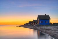 Houses by the sea in Heiligenhafen at dawn