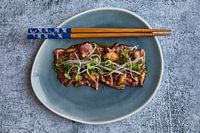 Das japanische Gericht: Rindfleisch Tataki