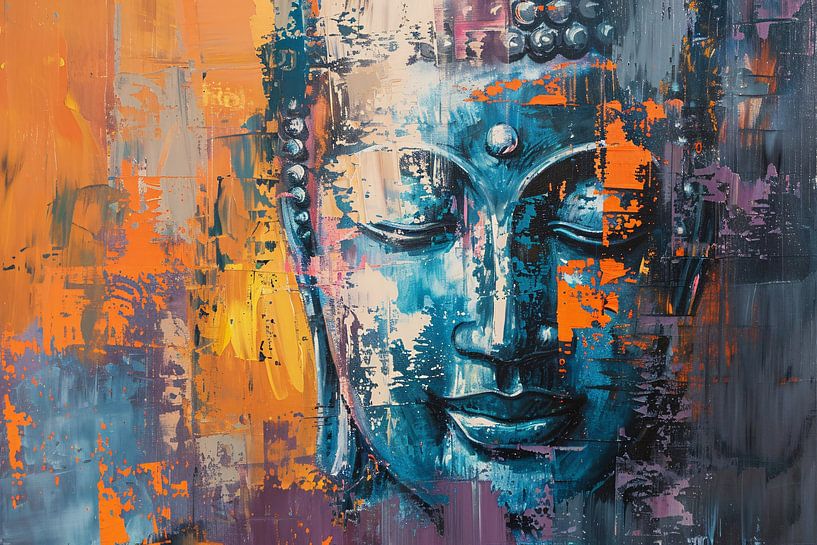 Interprétation abstraite moderne du Bouddha en couleur par Art & Soul Creations