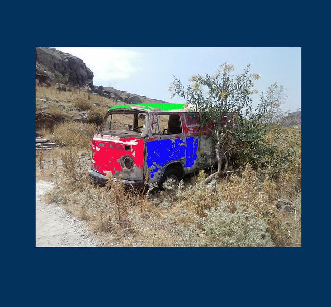Volkswagenbusje 3 kleuren met rand by Nico den Hartog