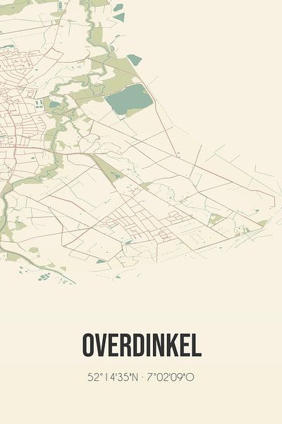 Carte ancienne d'Overdinkel (Overijssel) par Affiches de lieux
