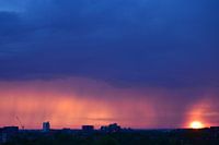 Regen bij zonsondergang